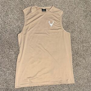 Tan Sleeveless Top with Deer Logo
